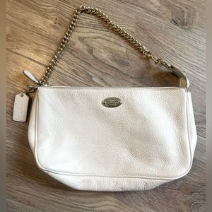Coach White/Cream Leather Mini Purse
